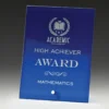 video Blue craft plaque blue with glass construction