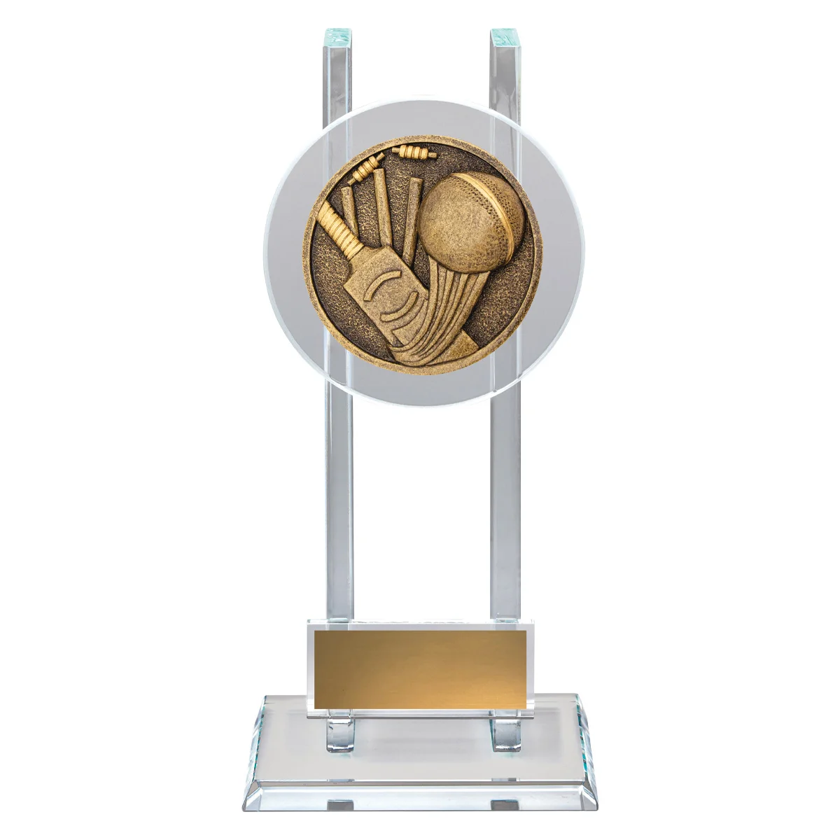sg240a-gold Gold cricket spartan glass with glass construction