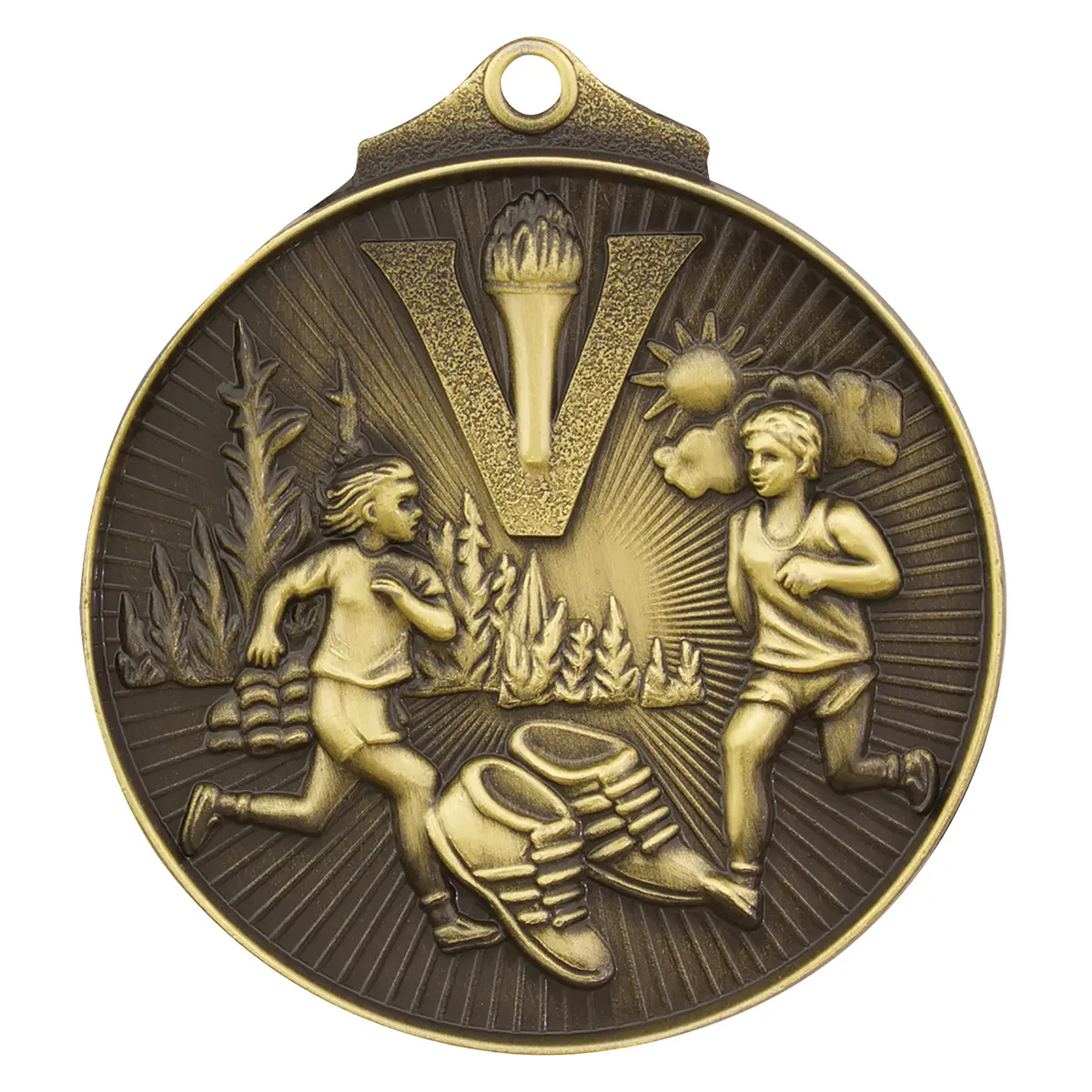 md925g-gold Gold cross country medal with metal construction