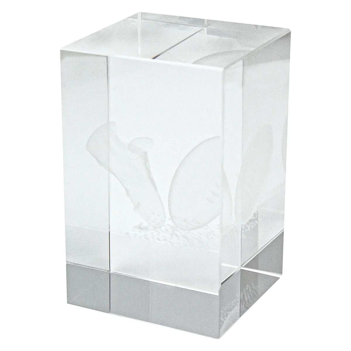 Crystal block award with crystal construction