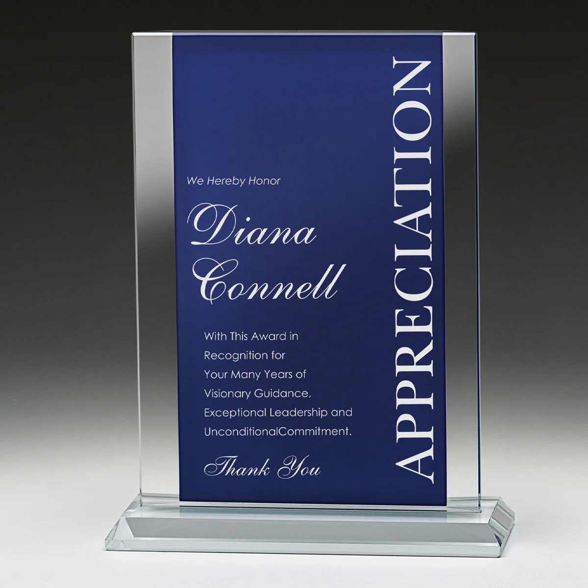 cb195-blue-grey-bg Blue crystal pledge with crystal construction