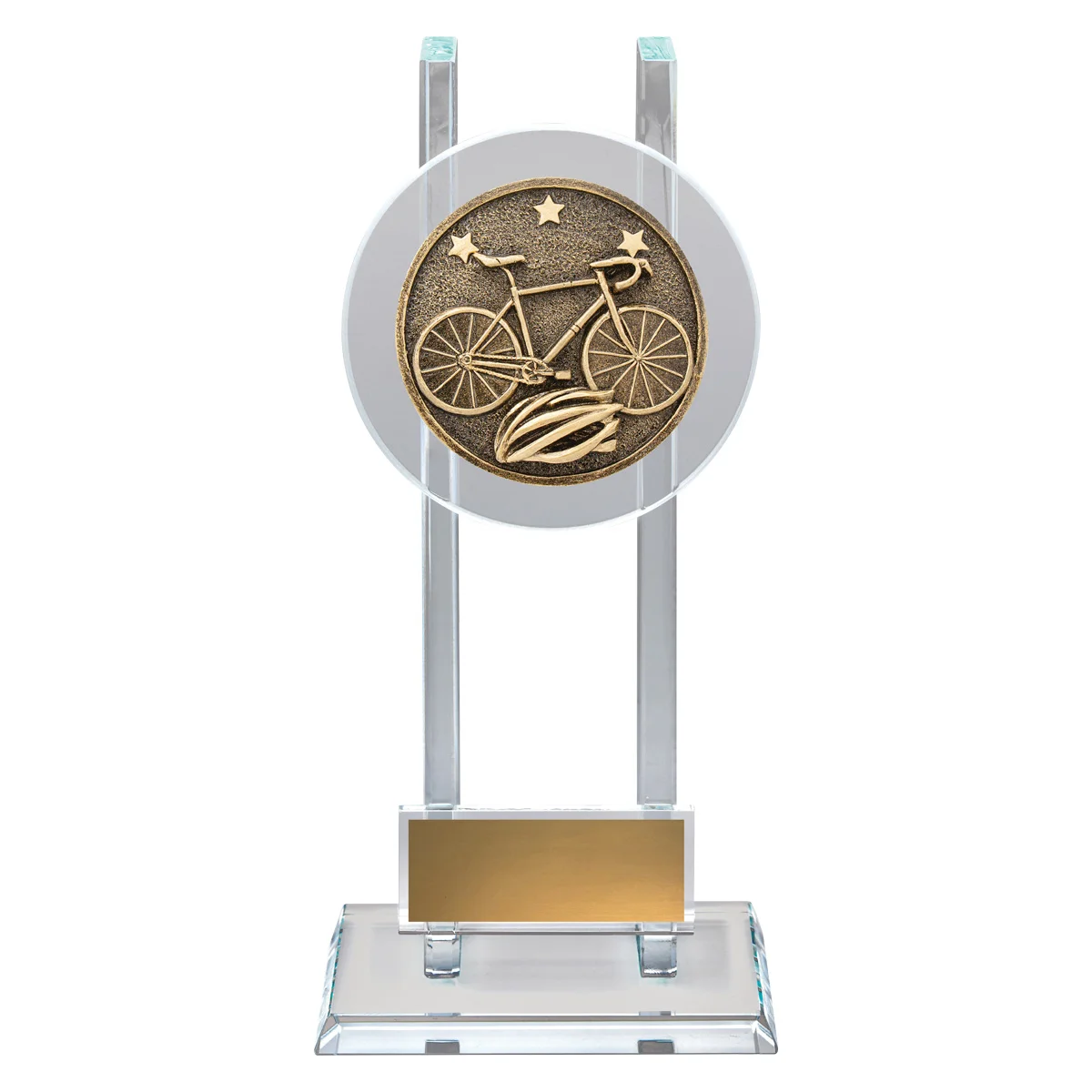 sg264a-gold Gold cycling spartan glass with glass construction