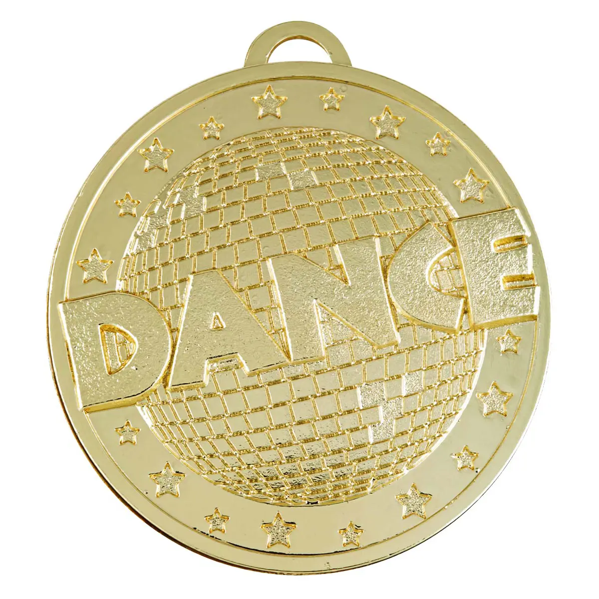 Gold dance glitter shiny medal with metal construction