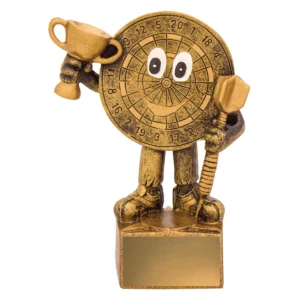 Gold darts character with resin construction