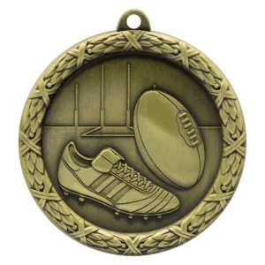 Gold derby medal with metal construction