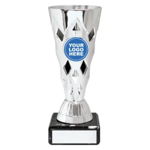 Silver diamond cup with plastic / marble construction