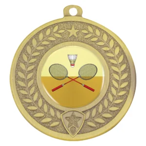 Gold distinction - badminton with metal construction