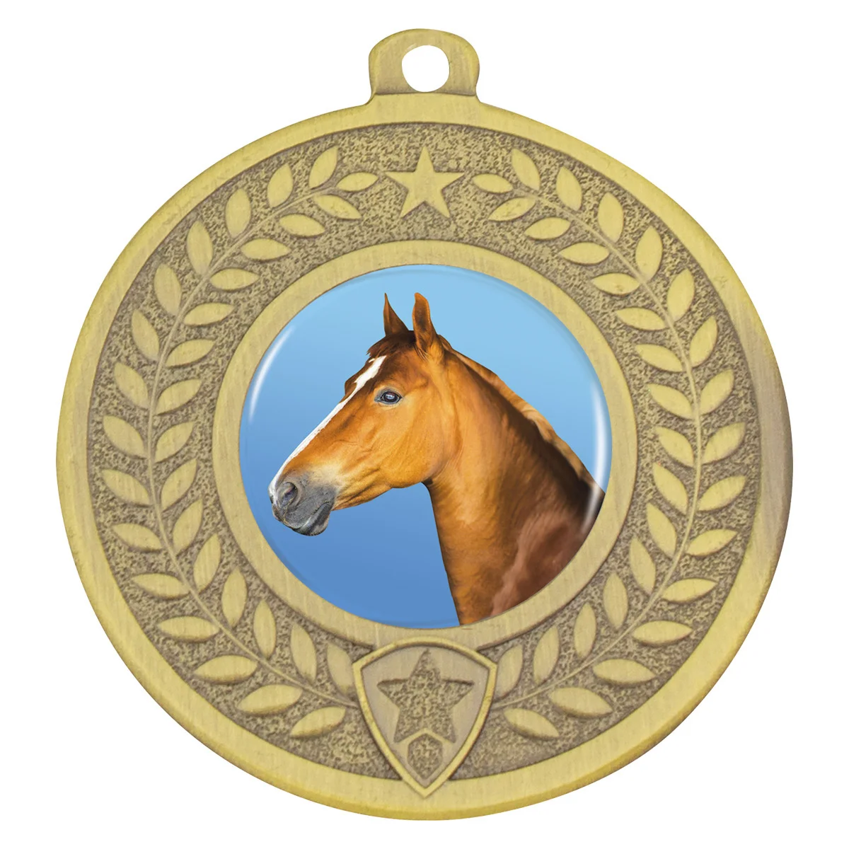dmc352g-gold Gold distinction - horse with metal construction