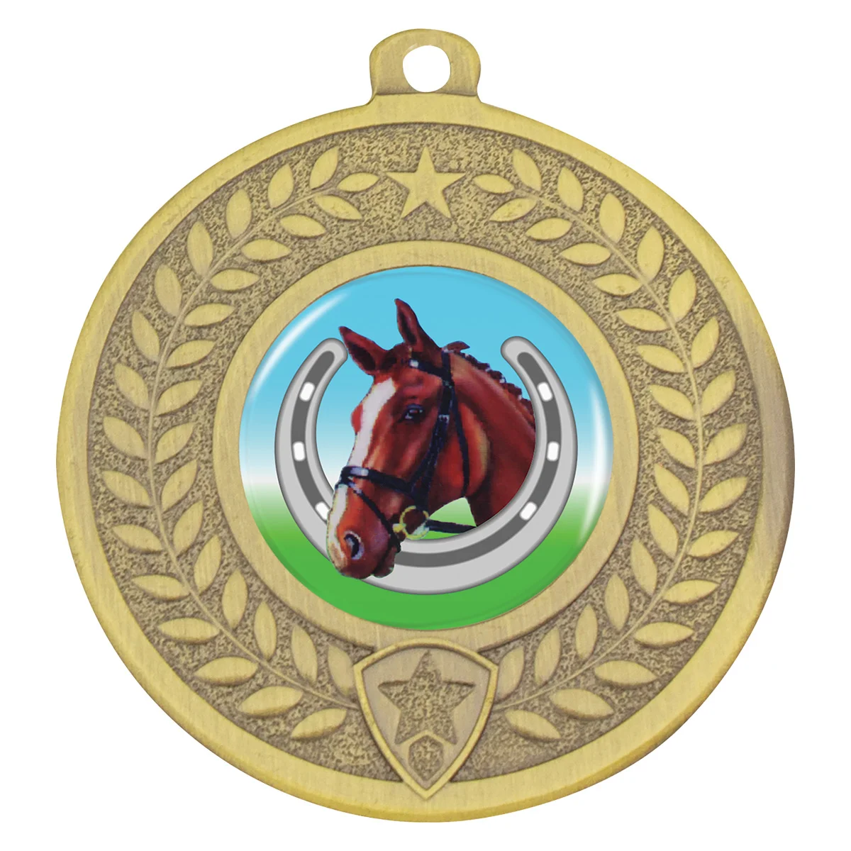 dmk99g-gold Gold distinction - horse shoe with metal construction