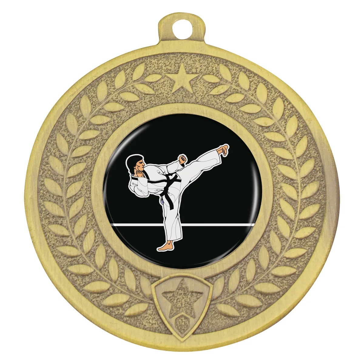 dmk111g-gold Gold distinction - karate with metal construction