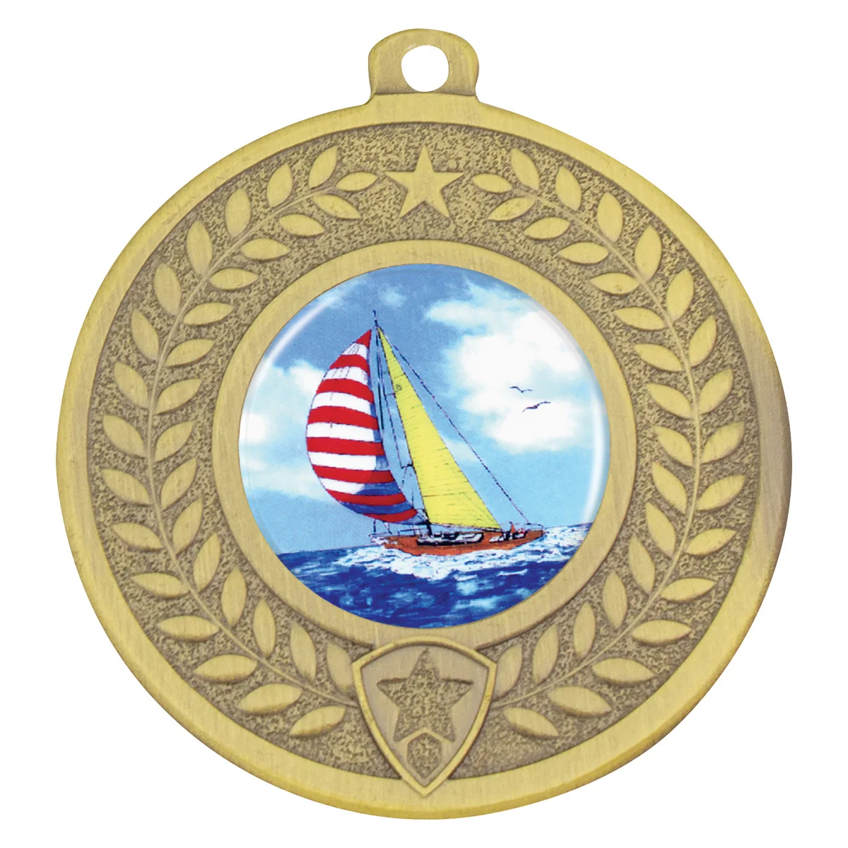 dmk147g-gold Gold distinction - sailing with metal construction