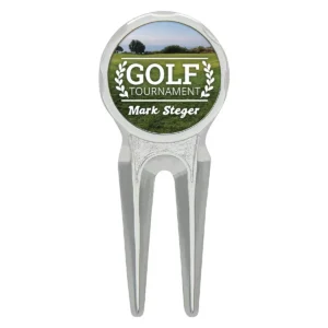 White divot repair tool with metal construction