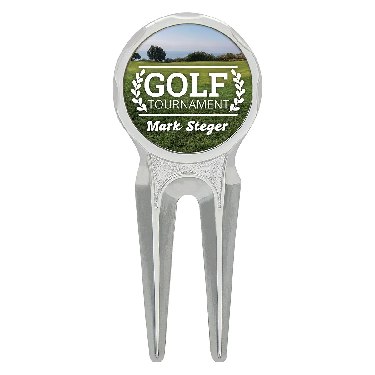 sgf01-white White divot repair tool with metal construction