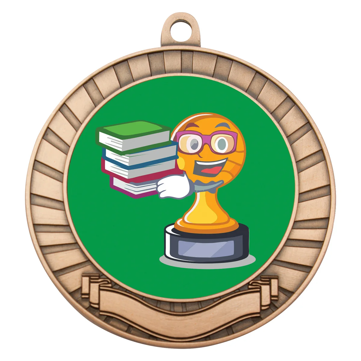 ase203b-bronze Bronze eco scroll - academic character with metal construction