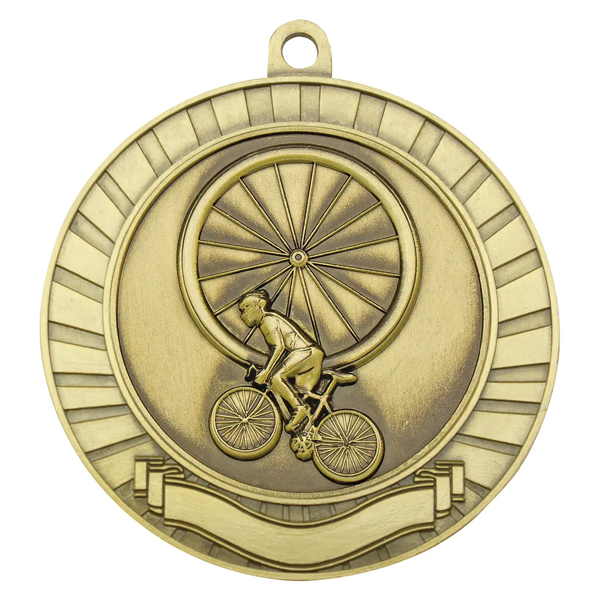 mmy264g-gold Gold eco scroll - cycling with metal construction