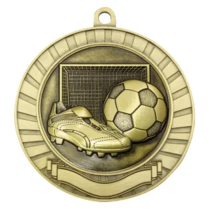 Gold eco scroll - football with metal construction