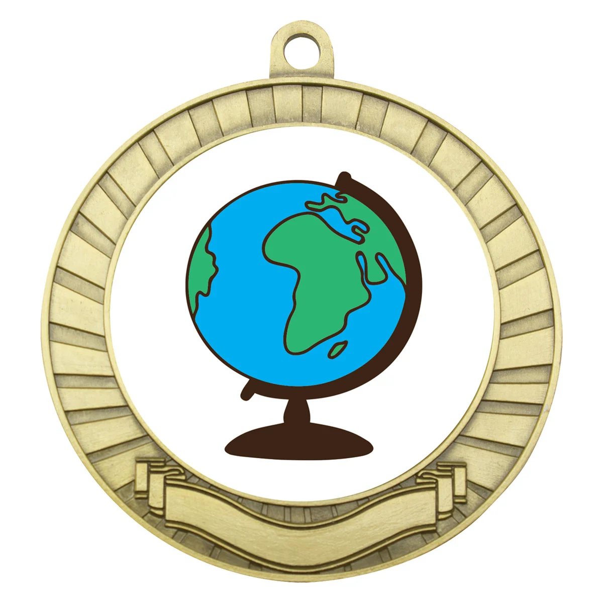 ase229g-gold Gold eco scroll - globe with metal construction