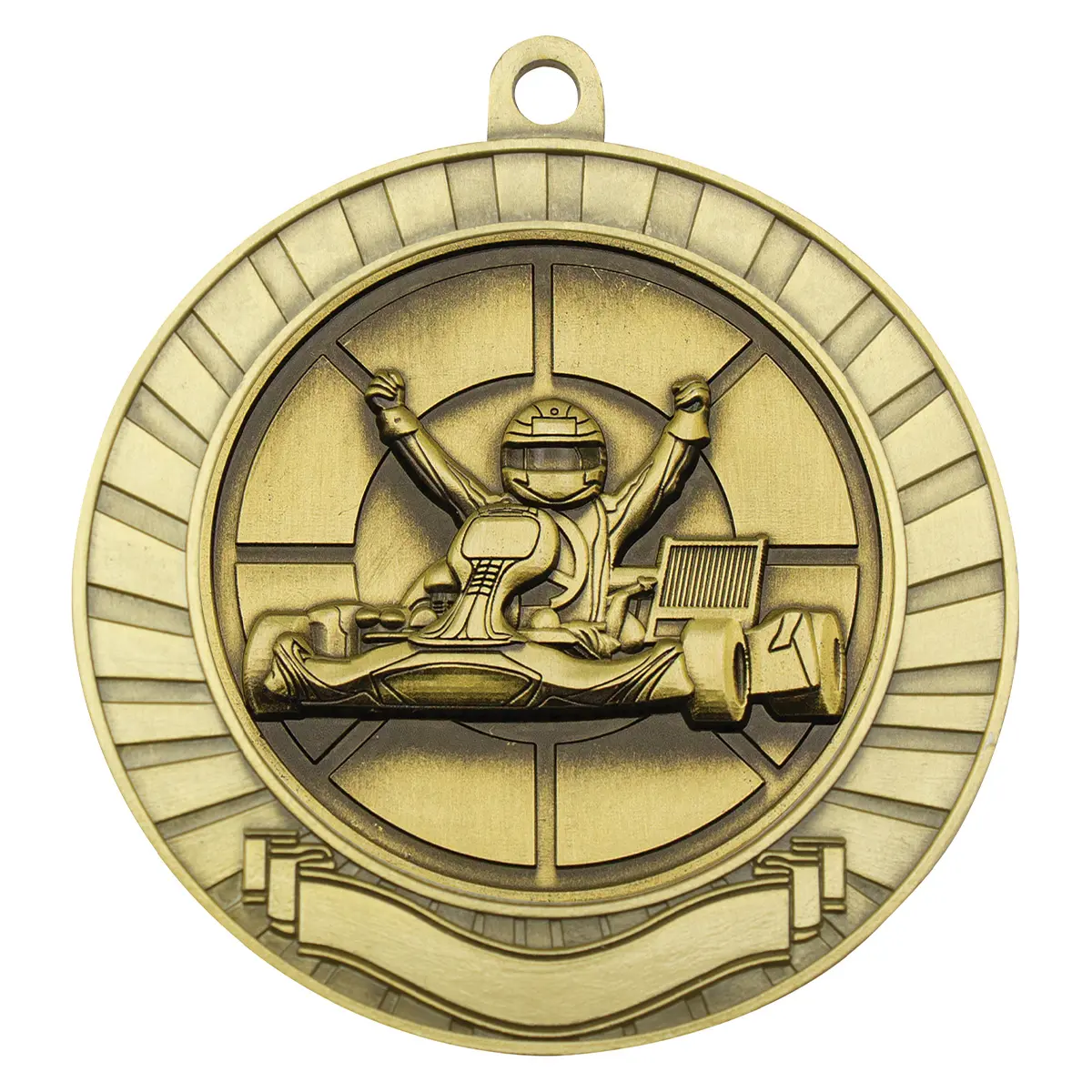 mmy265g-gold Gold eco scroll - go kart with metal construction