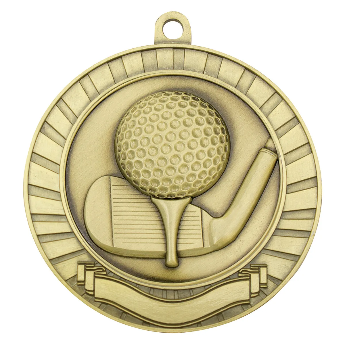 mmy217g-gold Gold eco scroll - golf with metal construction