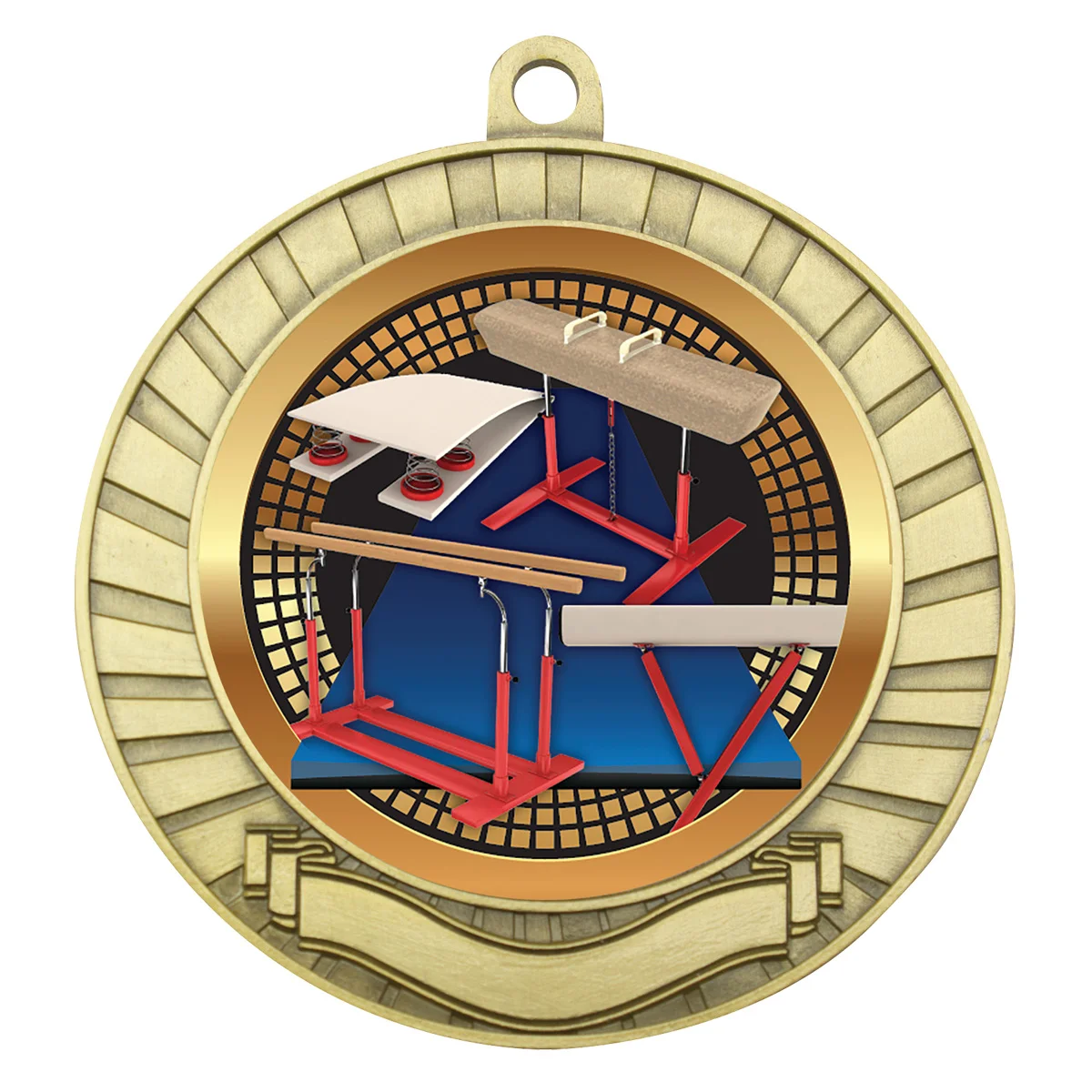 mes214g-gold Gold eco scroll - gymnastics with metal construction