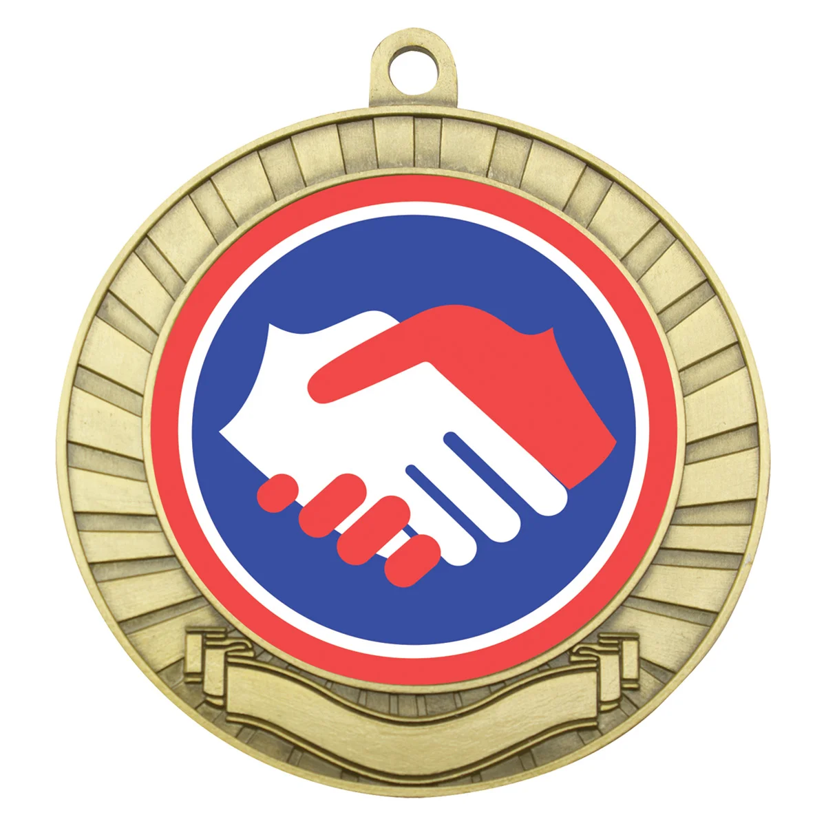 ase246g-gold Gold eco scroll - handshake with metal construction