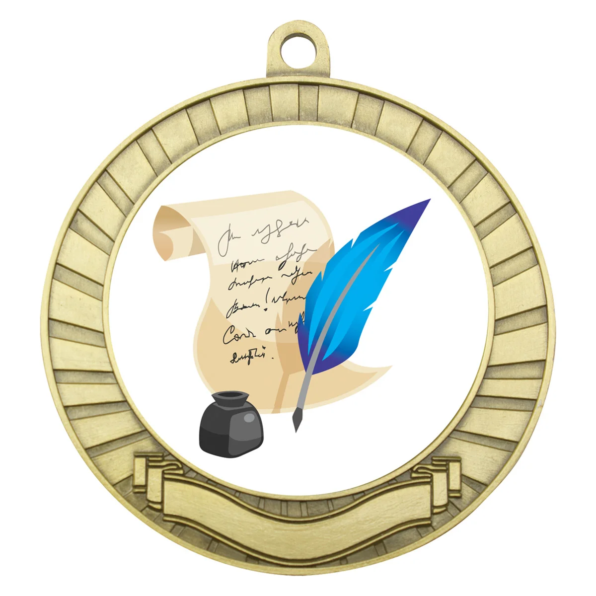 ase226g-gold Gold eco scroll - knowledge with metal construction