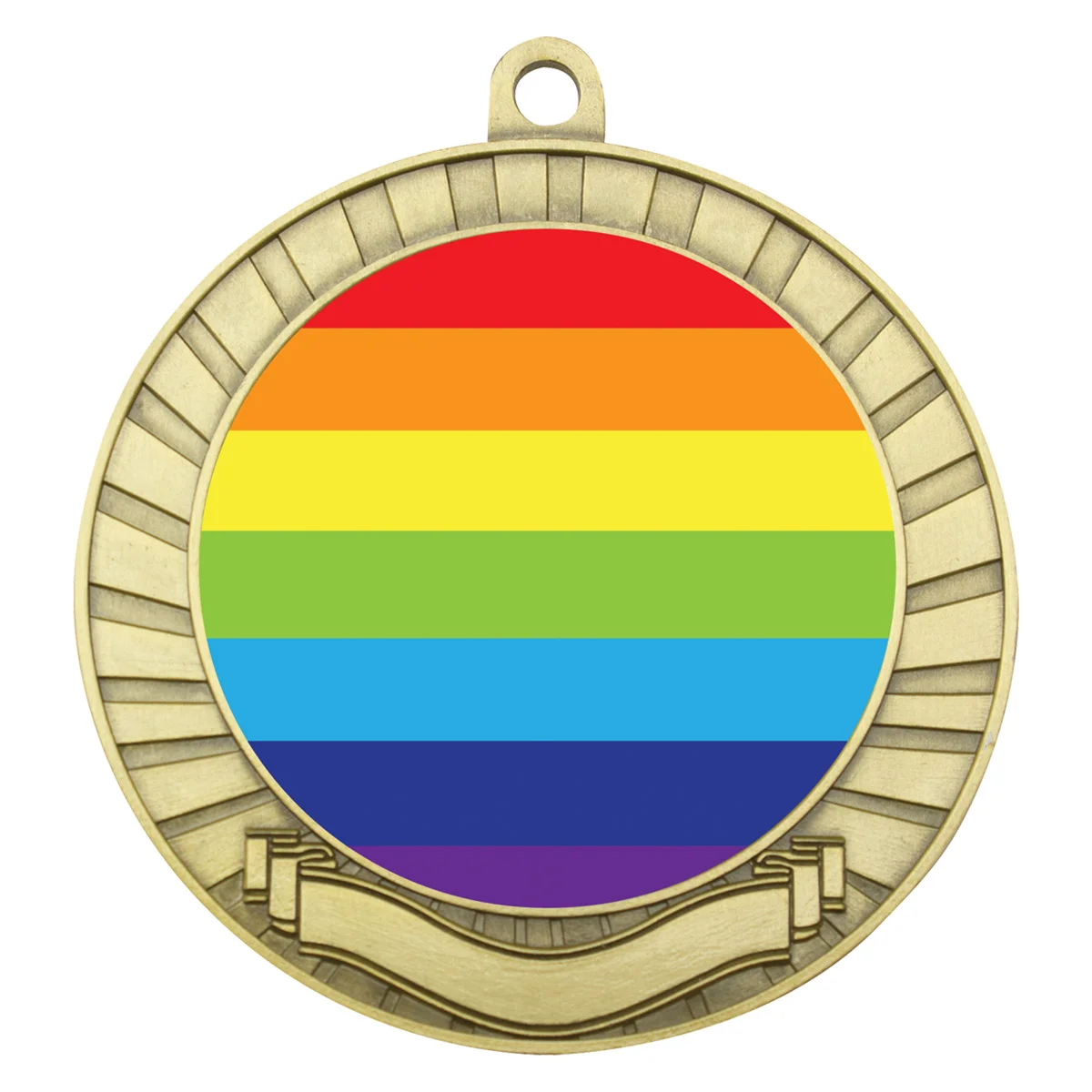 ase241g-gold Gold eco scroll - rainbow with metal construction