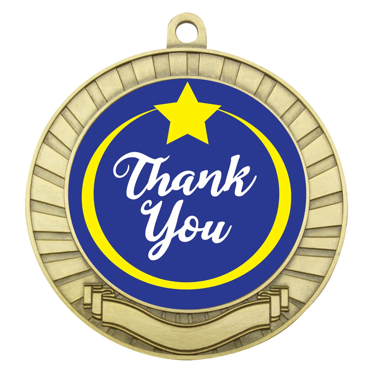 ase230g-gold Gold eco scroll - thank you with metal construction