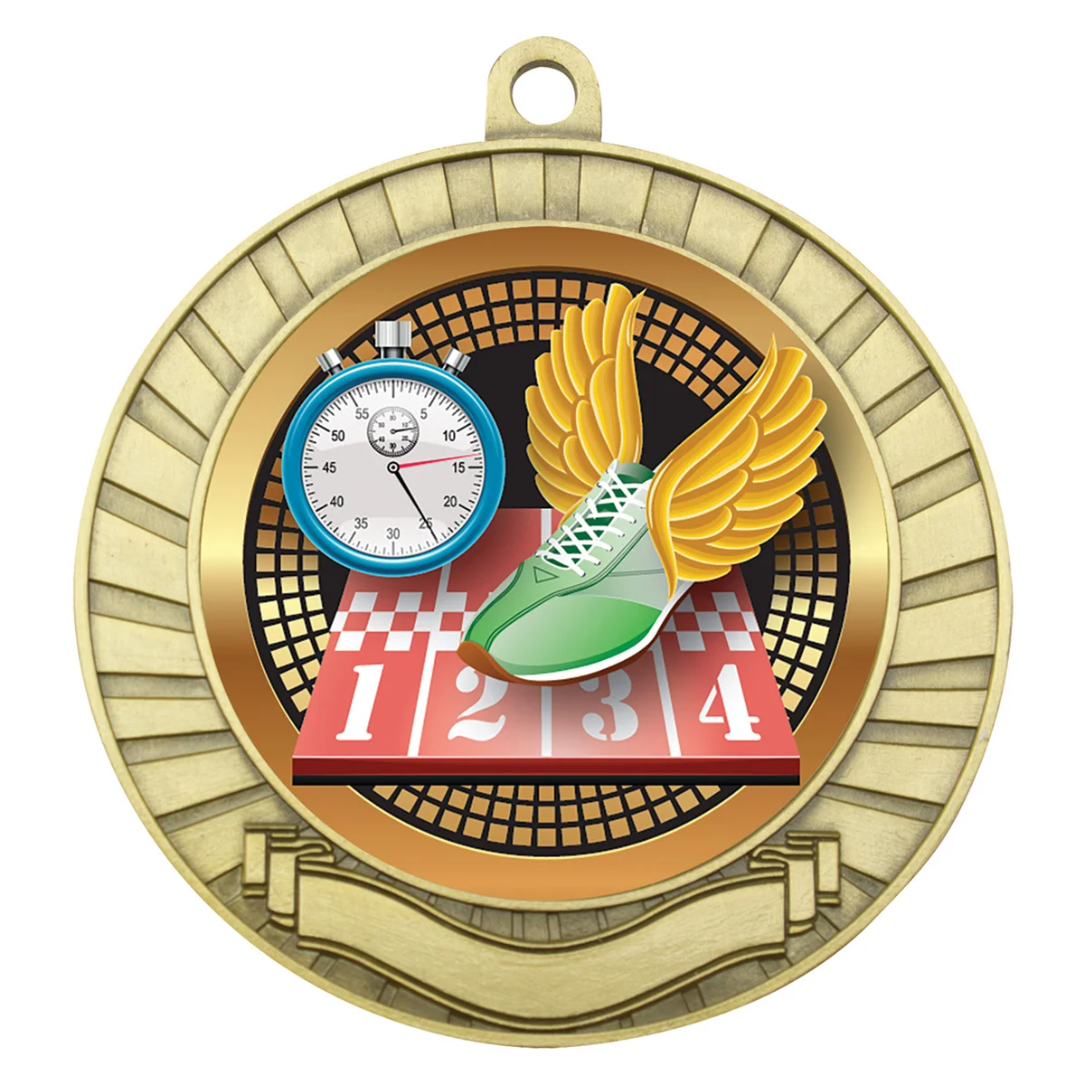 mes247g-gold Gold eco scroll - track with metal construction