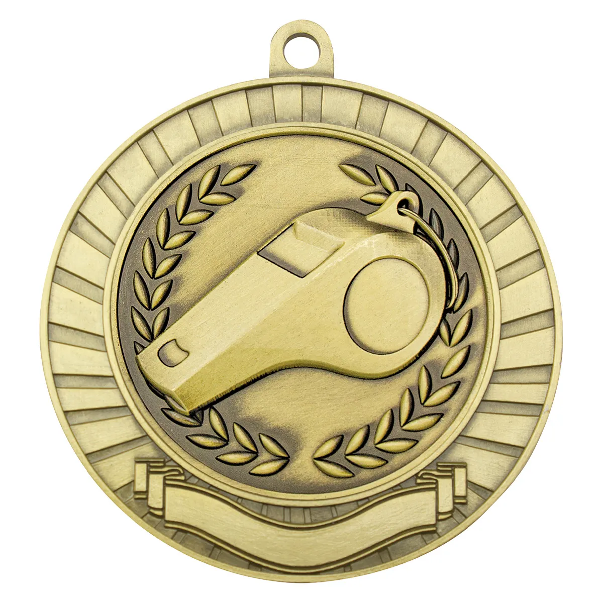mmy299g-gold Gold eco scroll - whistle with metal construction