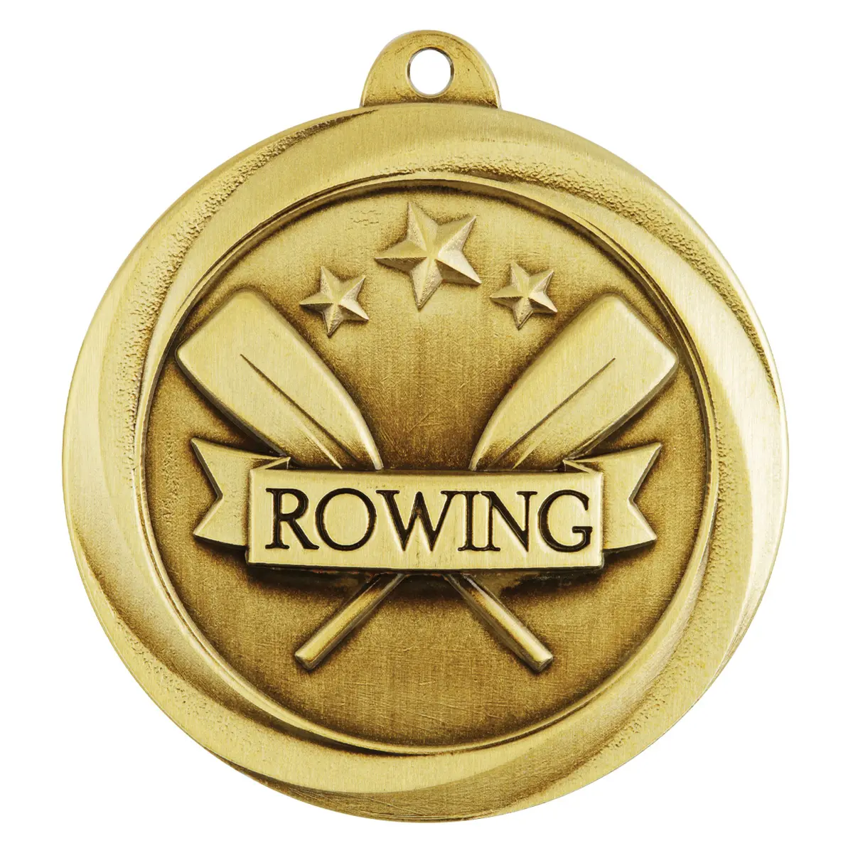 me973g-gold Gold econo rowing medal with metal construction