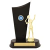 yt8323a-gold Gold female tennis timber crest with plastic / timber construction