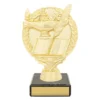 yb8601-gold Gold figure trophy - academic theme with plastic / marble construction