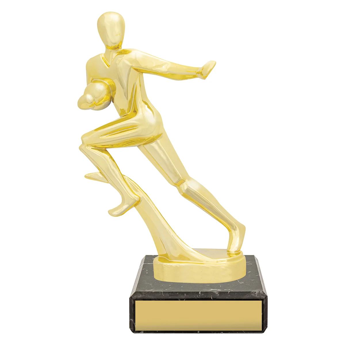 yb8555-gold Gold figure trophy - american football with plastic / marble construction
