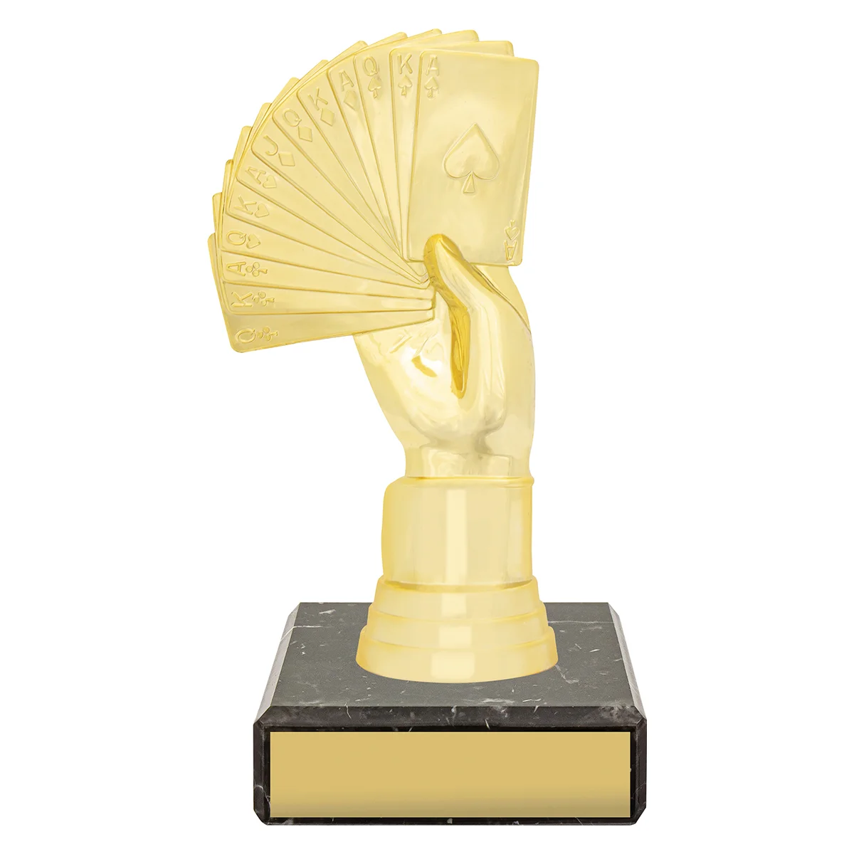 yb8289-gold Gold figure trophy - bridge with plastic / marble construction
