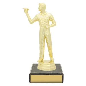 Gold figure trophy - darts with plastic / marble construction