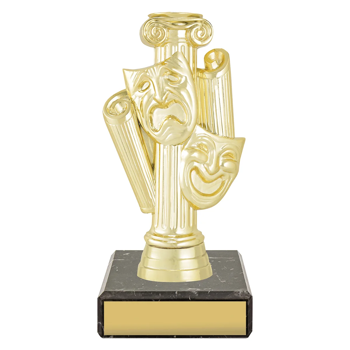 yb8294-gold Gold figure trophy - drama with plastic / marble construction