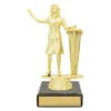 yb8072-gold Gold figure trophy - female public speaking with plastic / marble construction