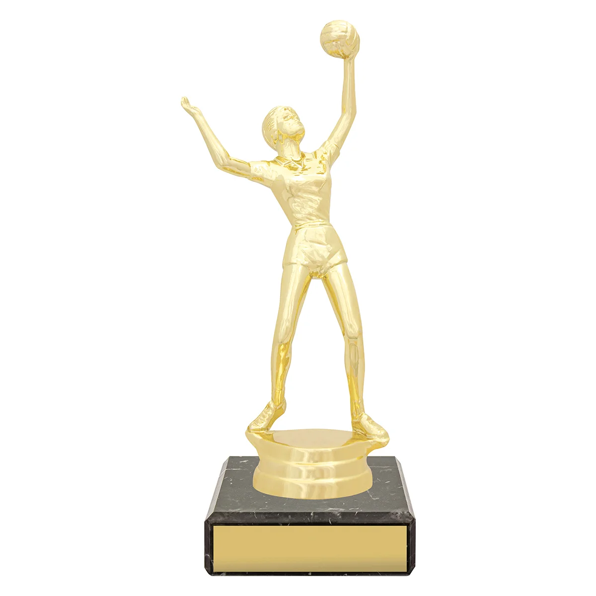 yb8328-gold Gold figure trophy - female volleyball with plastic / marble construction