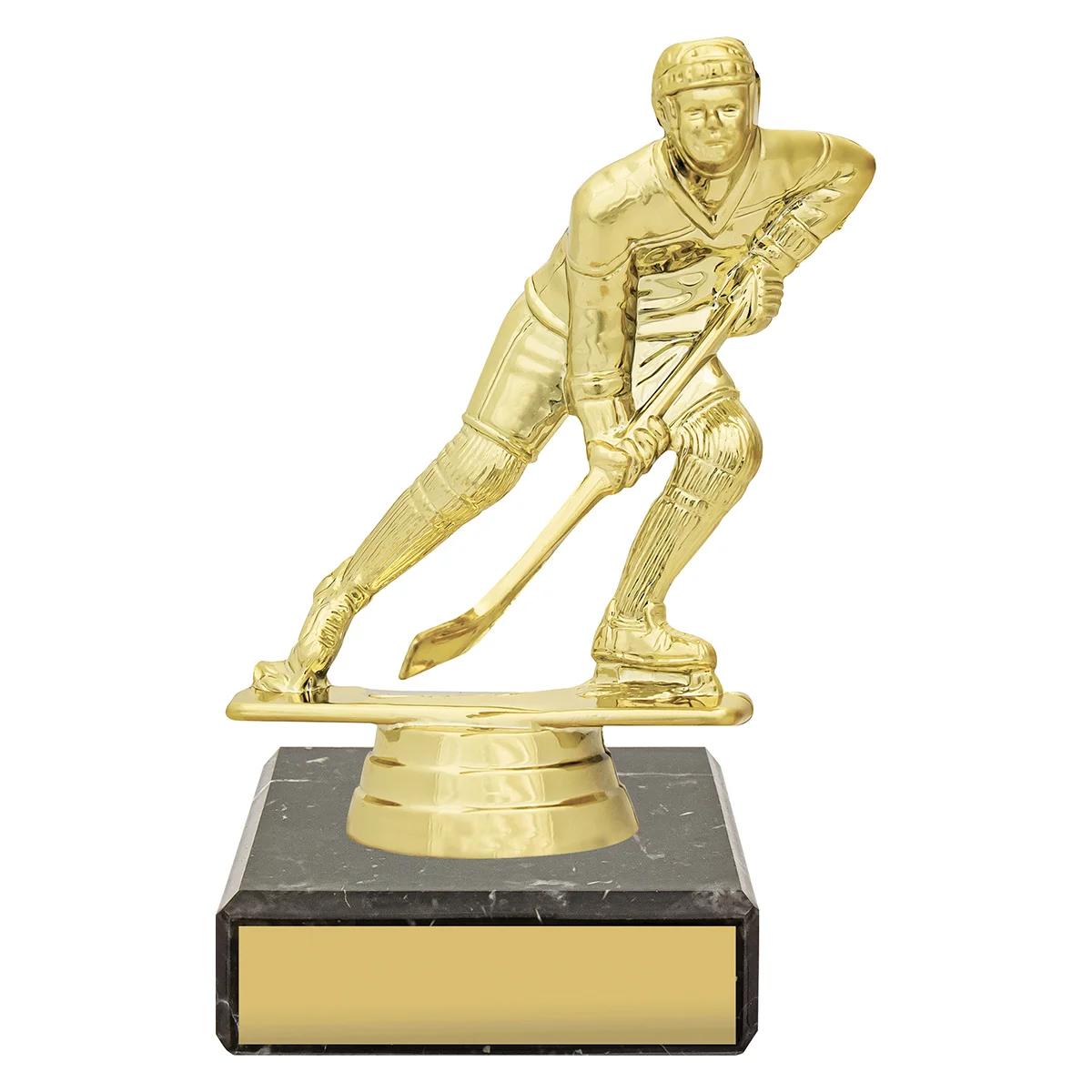 yb8050-gold Gold figure trophy - ice hockey with plastic / marble construction