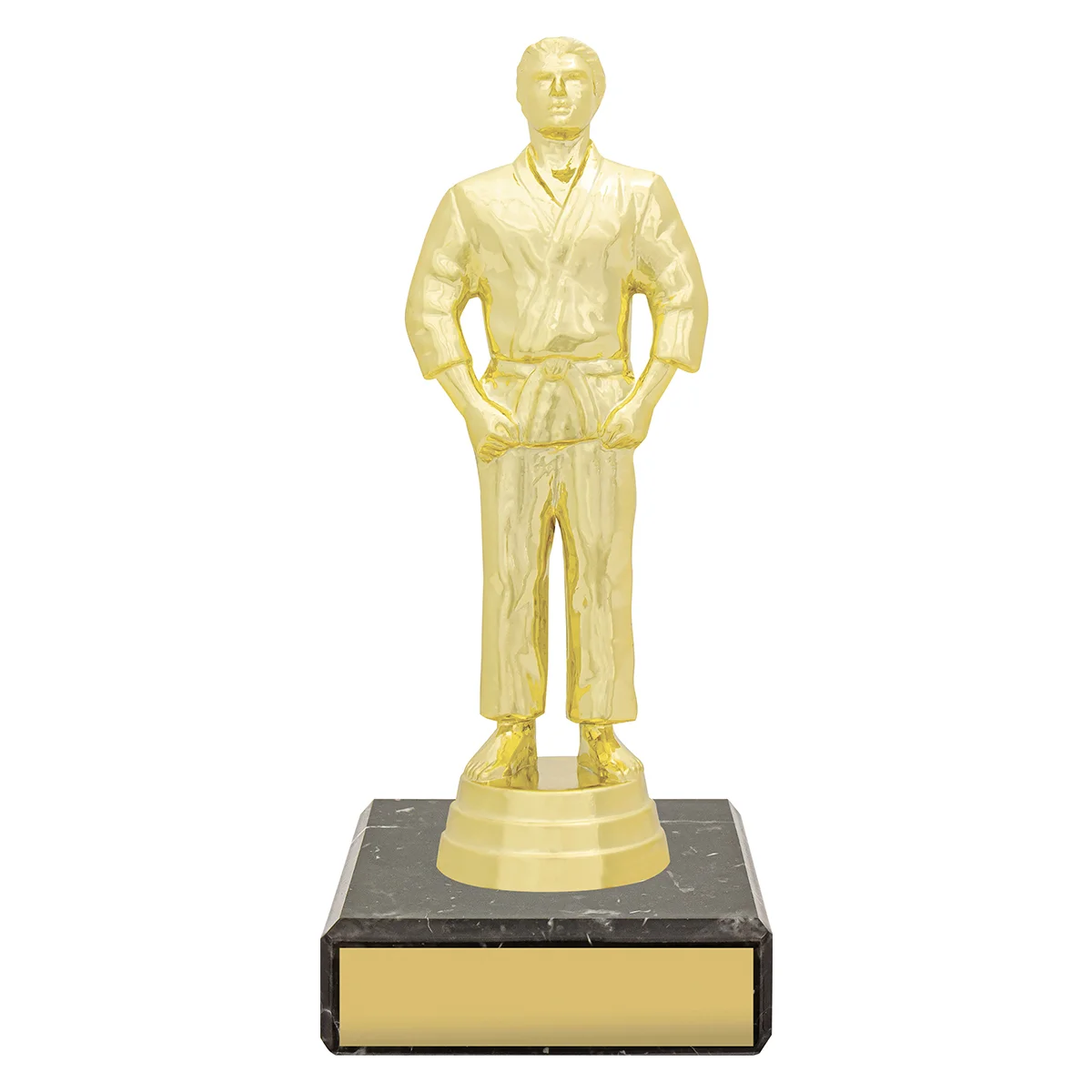 yb8346-gold Gold figure trophy - male judo with plastic / marble construction