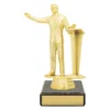 yb8071-gold Gold figure trophy - male public speaking with plastic / marble construction