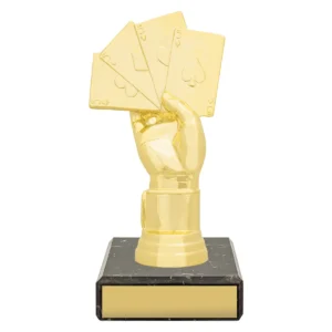 Gold figure trophy - poker with plastic / marble construction