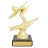 yb8666-gold Gold figure trophy - ski with plastic / marble construction