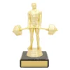Gold figure trophy - weightlifting with plastic / marble construction