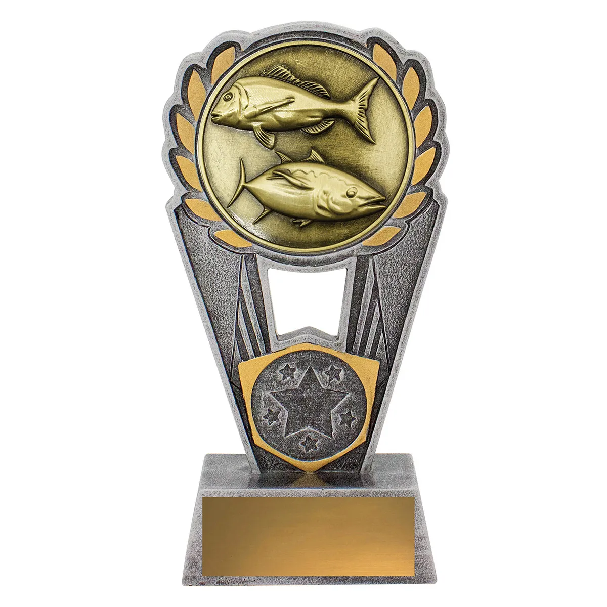 -gold Silver / gold fishing polaris with resin / metal construction