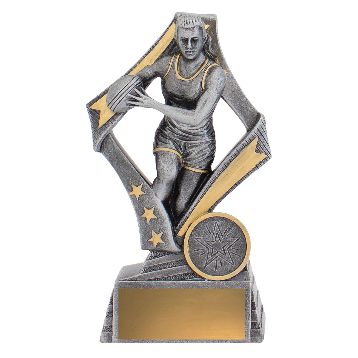 29743a-silver Silver flag - female with resin construction