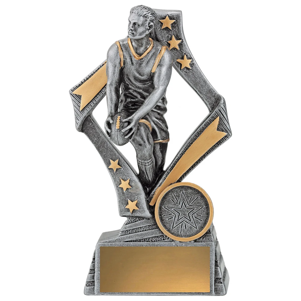 29788b-silver Silver flag player - male with resin construction