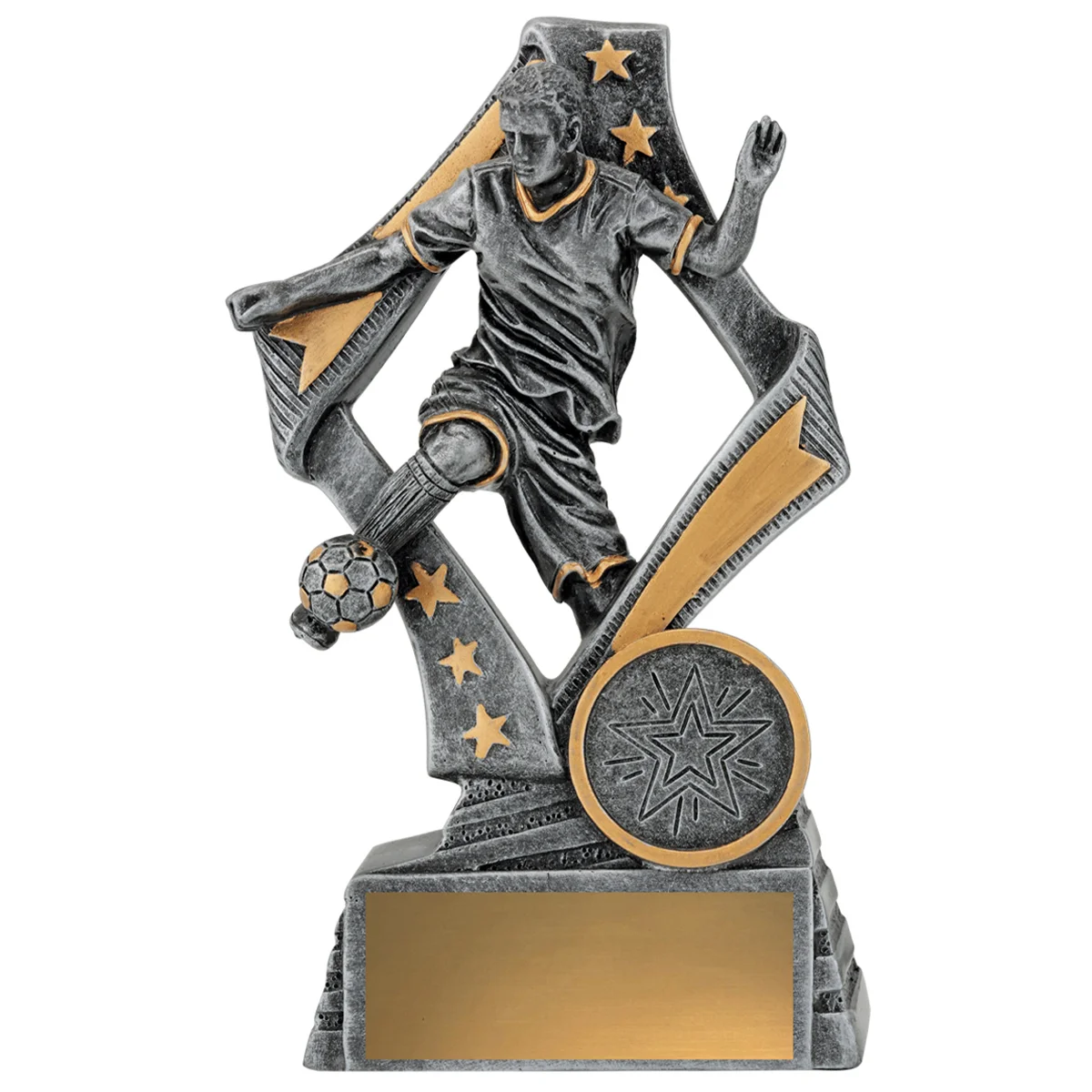 29780a-silver Silver flag player - male with resin construction