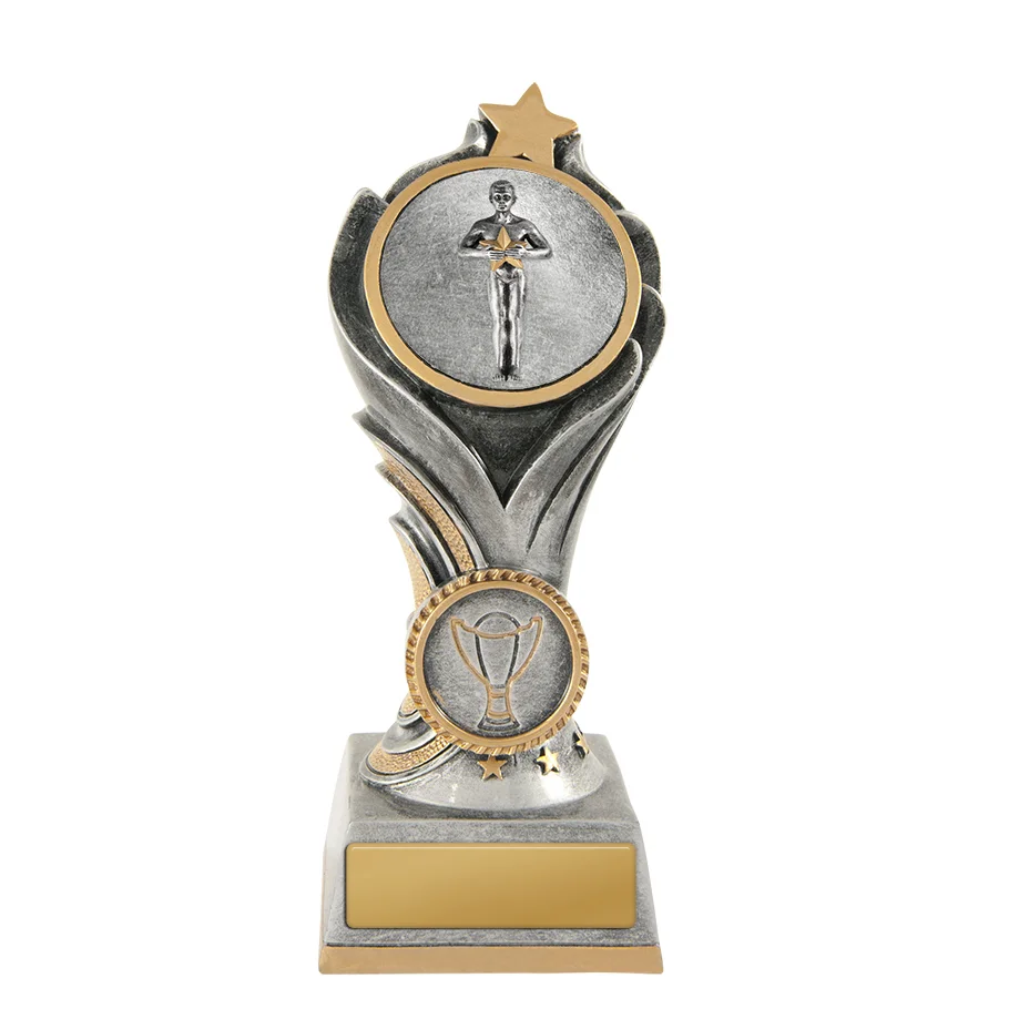 -gold Silver / gold flame tower - achievement with resin construction